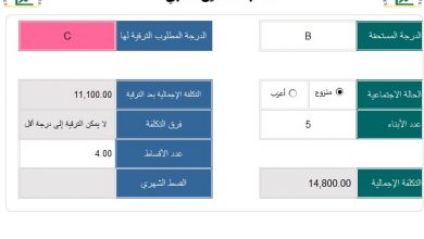 حساب تكلفة التأمين الطبي