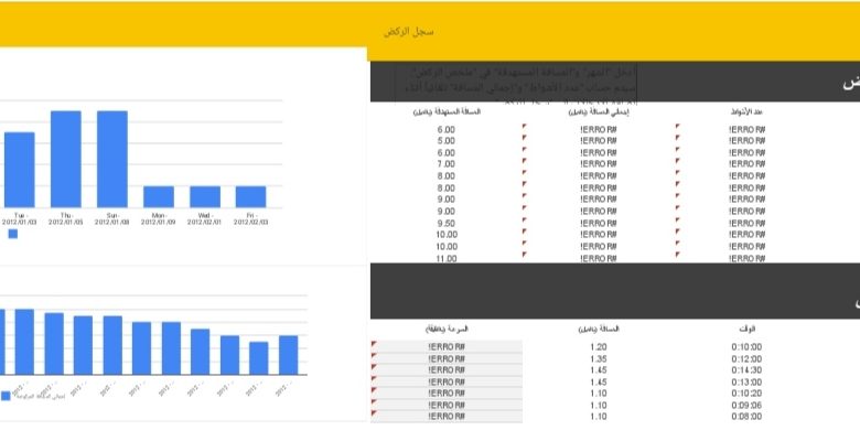 سجل الركض اكسل