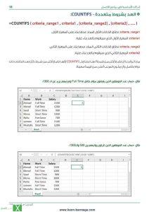 دالة العد بشروط متعددة COUNTIFS